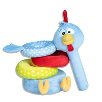 Aros apilable de peluche y sonaja 2 en 1 de la gallina pintadita - 2