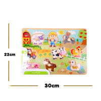 Rompecabezas De Madera Granja Infantil 10 Piezas Didáctico - 4