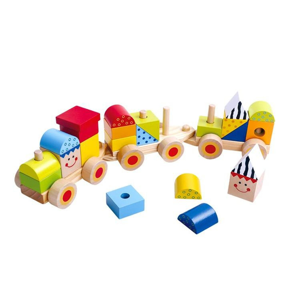 Tren De Madera Apilable Para Bebes Motriz Didactico 26 Pz