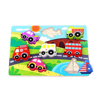 Rompecabezas De Madera Infantil Transportes 9 Pz - 1