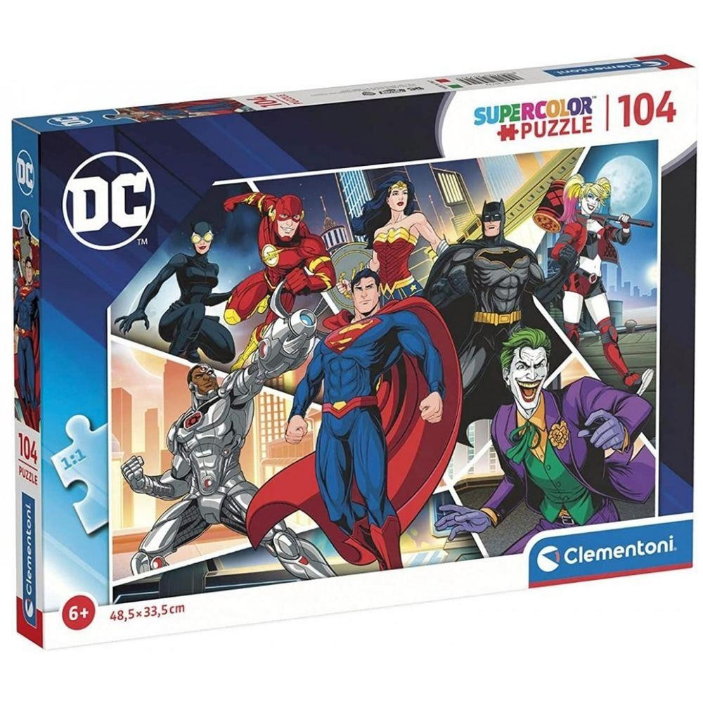 Rompecabezas 104 DC Comics Liga De La Justicia Y Villanos 100 Piezas