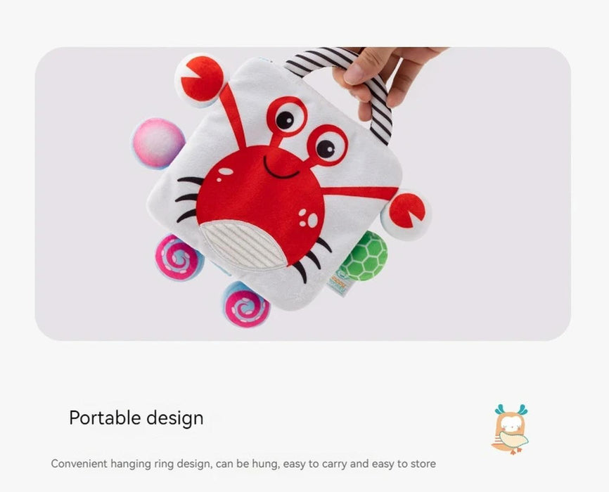 Libro suave para bebé Crab de 0 a 6 meses, juguete de aprendizaje temprano para bebe