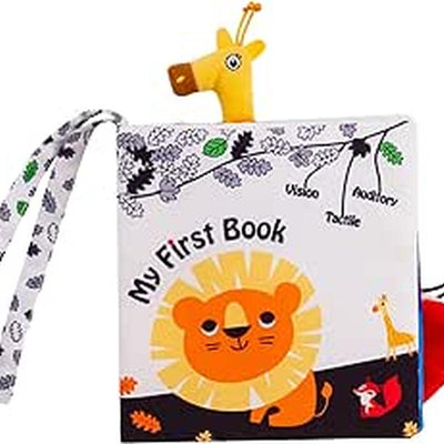 Libro suave de leon para bebé de 0 a 6 meses, juguete de aprendizaje temprano para bebe