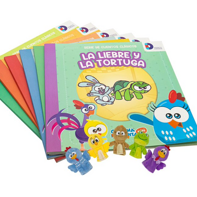 Kit de colección de Libros y titeres de dedo de la Gallina Pintadita