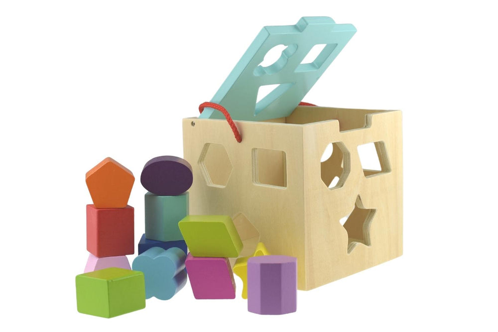Clasificador de Madera Cubo de Colores con Bloques , Jugete Didactivo
