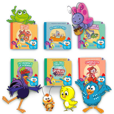 Colección De Cuentos Clasicos Infantiles: Gallina Pintadita - 6 Pz- Didactijuegos