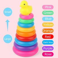 Torre educativa apilable pato círculo divertido niño bebé jugar - 2