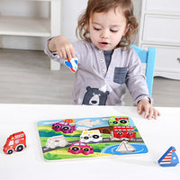 Rompecabezas De Madera Infantil Transportes 9 Pz - 4