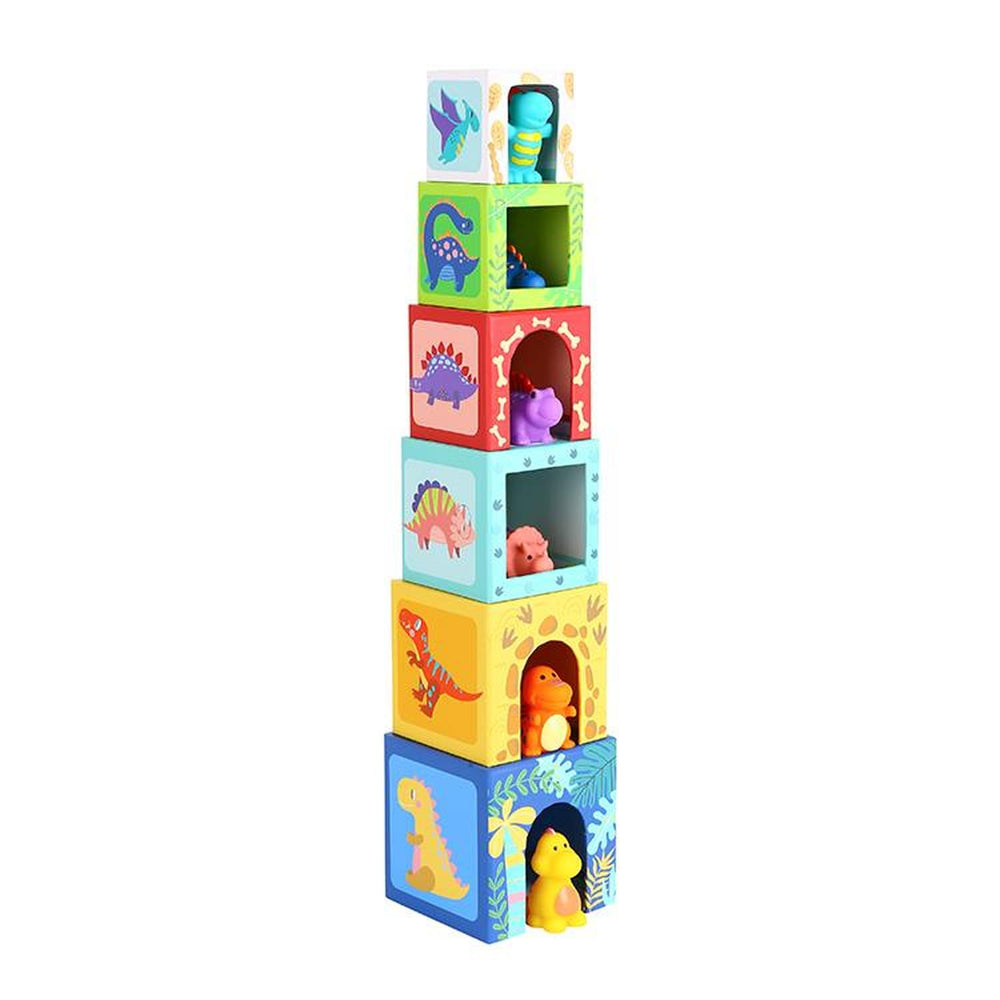 Juego De Bloques Apilables Dinosaurios 12 Pz Nesting Boxes