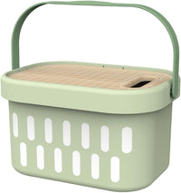 Canasta de Juguete con Frutas de Madera para Cortar, Verde. Tooky Toy - 4
