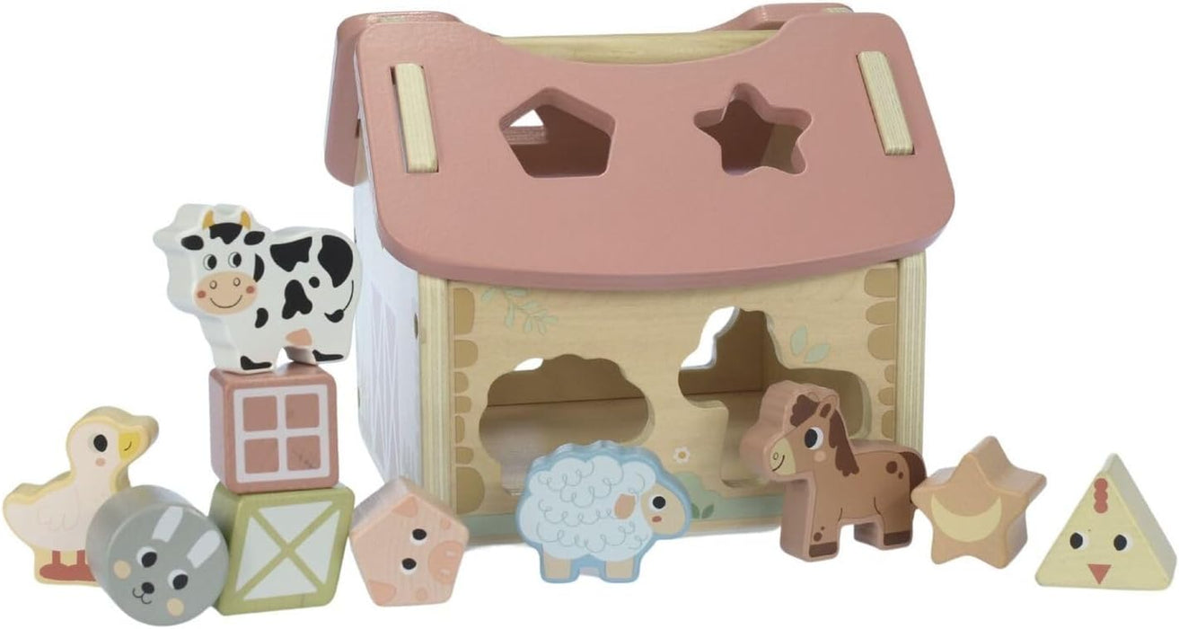 Granja Clasificadora de Formas y Animales de Madera para Niños, Juguete Educativo - Tooky Toy