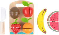 Corta Frutas Juego de Comida Hecho de Madera, Juguete Didactico - Tooky Toy - 4