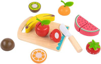 Corta Frutas Juego de Comida Hecho de Madera, Juguete Didactico - Tooky Toy - 1