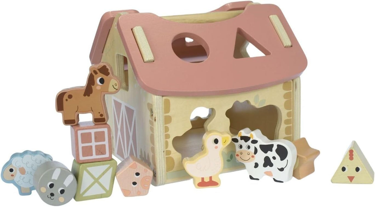 Granja Clasificadora de Formas y Animales de Madera para Niños, Juguete Educativo - Tooky Toy