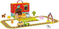Maleta de Granja con Animales y Accesorios de Madera, 35 Piezas, Tren Magnético y Vías, - Tooky Toypara Niños de 2 a 4 Años - 1