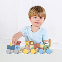 Tren de Madera Apilable de Animales de la Selva -Tooky Toy - 2