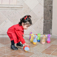 Boliche de peluche sonaja y números 4 en 1 de la gallina pintadita - 4