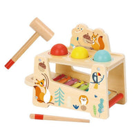 Tooky Toy Banco Pound &Tap de madera de enebro 22x13x21cm - 2