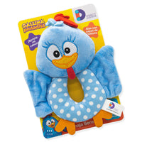 Sonaja y mordedera sensorial de peluche de la gallina pintadita - 3