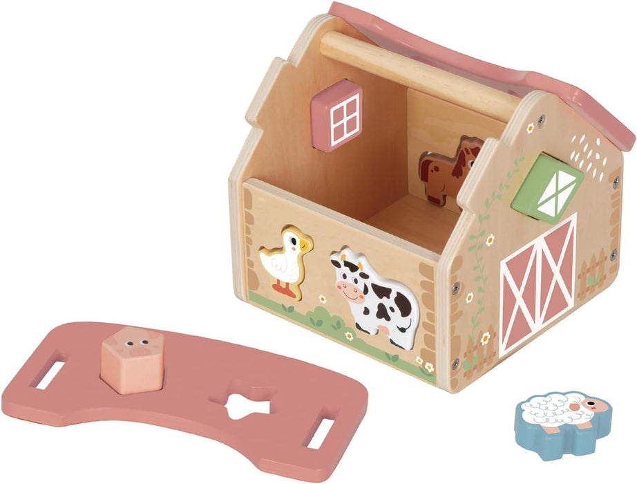 Granja Clasificadora de Formas y Animales de Madera para Niños, Juguete Educativo - Tooky Toy