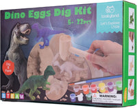 Kit de excavación de huevos Dino – 6 dinosaurios para excavar y pintar; juguetes STEM para niños de 5 años + - 2