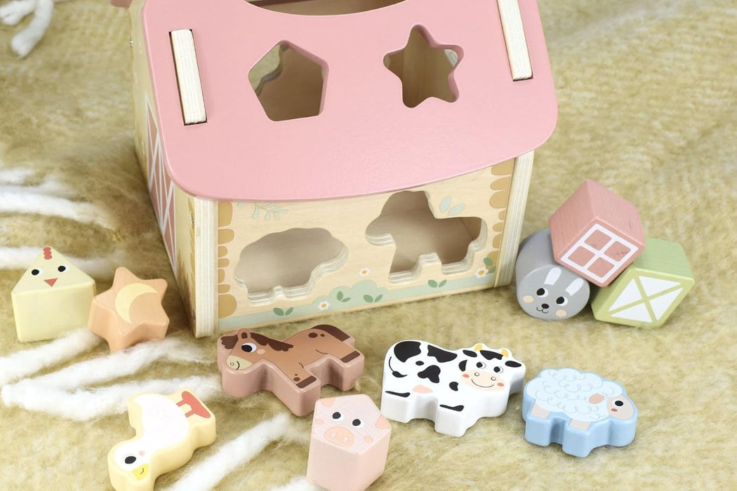 Granja Clasificadora de Formas y Animales de Madera para Niños, Juguete Educativo - Tooky Toy