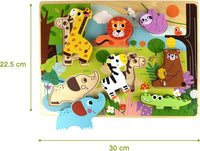 Rompecabezas de Madera de Animales de la Selva Pieza Gruesa Chunky 8 Piezas - 3