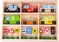Juego de letreros de madera para transporte y calle, multicolor, 15 unidades (paquete de 1) - 1