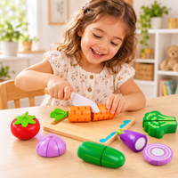 Corta Verduras, Juego de comida y cocina hecho de madera - 3