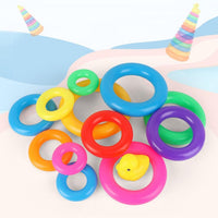 Torre educativa apilable pato círculo divertido niño bebé jugar - 4