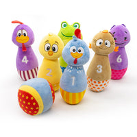 Boliche de peluche sonaja y números 4 en 1 de la gallina pintadita - 2