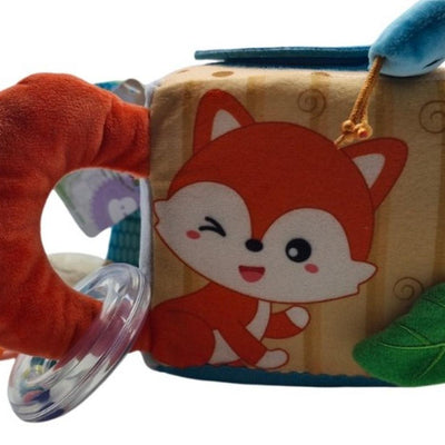 cubo de peluche de actividades juguete de aprendizaje temprano para bebe animales terrestres