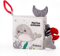 Libro suave de ballena para bebé de 0 a 6 meses, juguete de aprendizaje temprano para bebe - 1