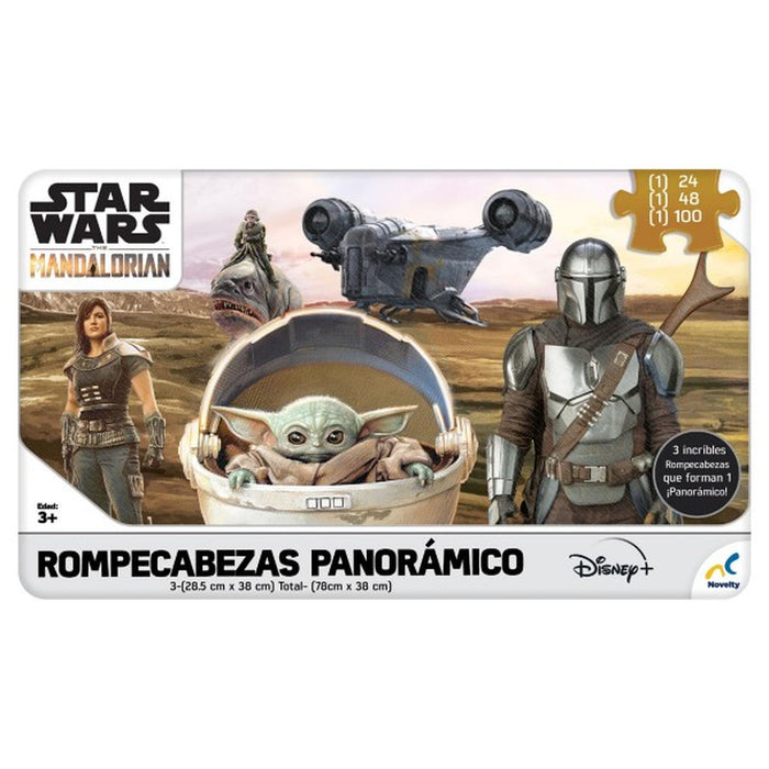 Rompecabezas Mandalorian Panorámico 3 En 1 Estuche Metálico