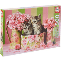 Rompecabezas Gatitos Con Rosas 500 Piezas - 1