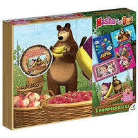 Rompecabezas 5 en 1 Masha Y El Oso Con Caja De Madera - 1