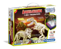 Juego De Excavación T-Rex Y Triceratops Fosforescente Clementoni - 1