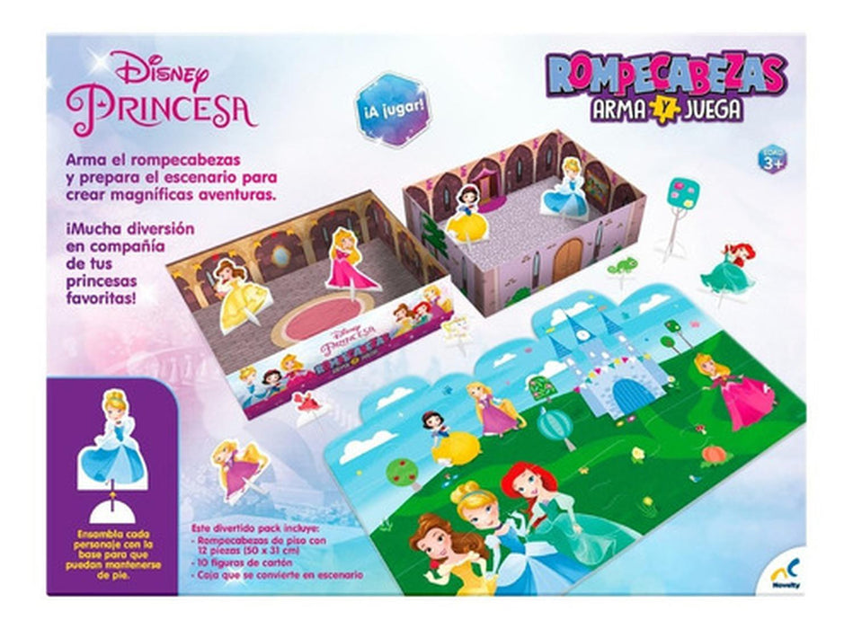 Rompecabezas Arma Y Juega 12 Piezas con Figuras de Princesas Disney