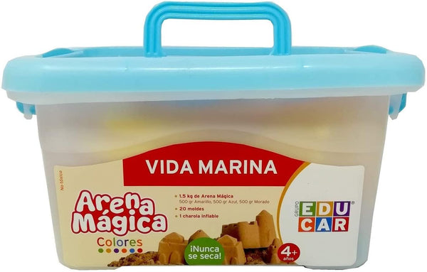Kit - Maletin Arena Vida Marina 1.5 Kg En 3 Colores 500 Gs