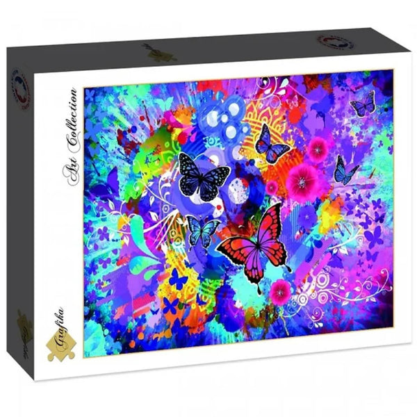 Rompecabezas Flores Y Mariposas De Colores Grafika 1500 Piezas