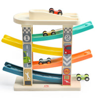 Pista de carros De Madera 4 rampas sencillas 6 Pz Top Bright - 1