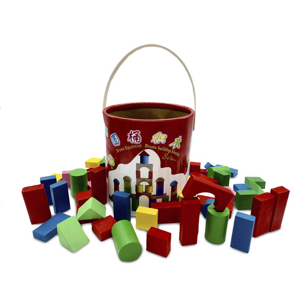 Juego De Bloques De Madera 40 Piezas Coloridos