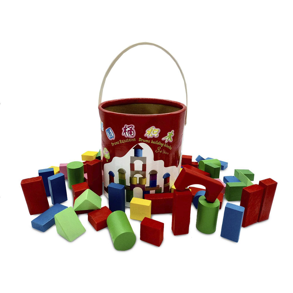 Juego De Bloques De Madera 40 Piezas Coloridos