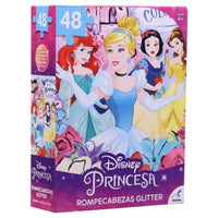 Rompecabezas Glitter Princesas De Disney 48 Piezas - 1