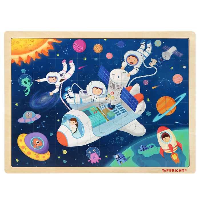 Rompecabezas De Madera Para Niños, Espacio 48 Pz Top Bright