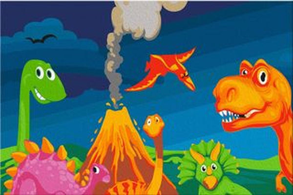 Kit Pinta Por Numero Dinosaurios II DIY Arte