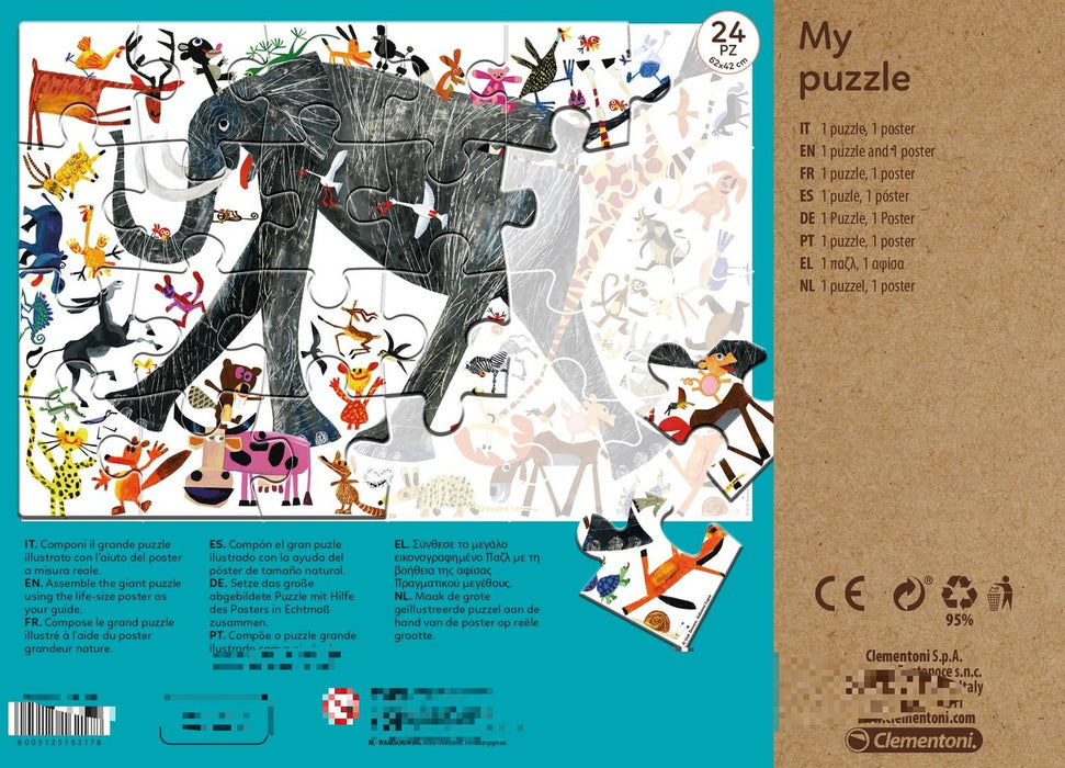 Rompecabezas Animales 24 Pz (Puzzle Piso Go Green) Clementoni