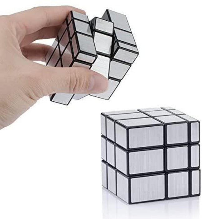 2 Piezas - Cubos Magicos Mirror - Espejo 3X3 Plateado y Dorado