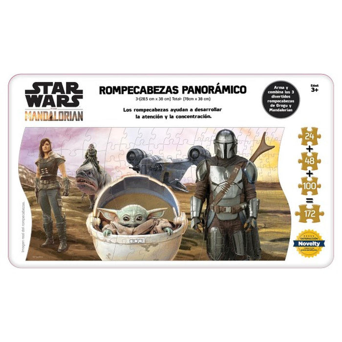 Rompecabezas Mandalorian Panorámico 3 En 1 Estuche Metálico