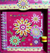Diario Con Candado 13X13 Mariposa Y Flor - 1